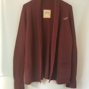 Hollister Cali Trendy Cardigan - Burgundy Logo